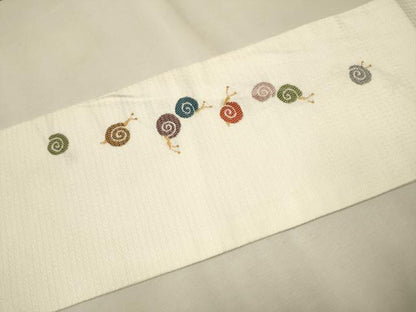 平和屋着物●九寸名古屋帯 カタツムリ 正絹 逸品 CAAR7806hy