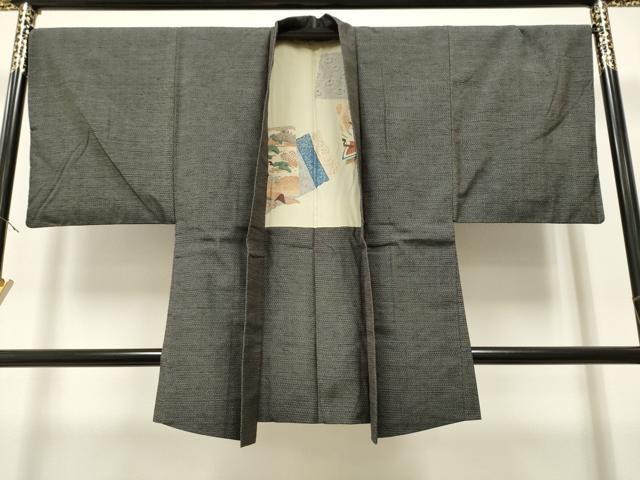 平和屋着物●男性　紬　アンサンブル　80亀甲　正絹　逸品　CAAR7826hy