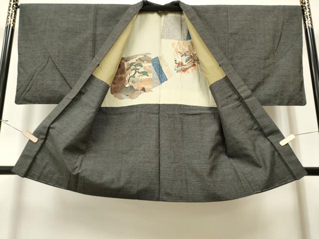 平和屋着物●男性　紬　アンサンブル　80亀甲　正絹　逸品　CAAR7826hy