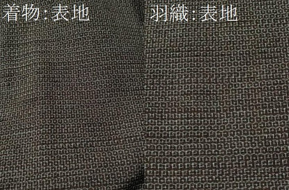 平和屋着物●男性　紬　アンサンブル　80亀甲　正絹　逸品　CAAR7826hy