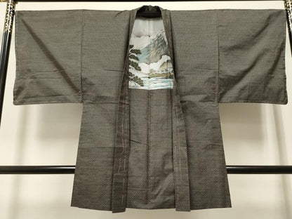 平和屋着物●男性　本場大島紬　アンサンブル　吉祥文　正絹　逸品　未使用　CAAR7827hy