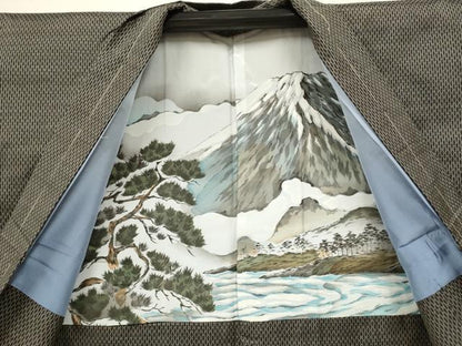 平和屋着物●男性　本場大島紬　アンサンブル　吉祥文　正絹　逸品　未使用　CAAR7827hy