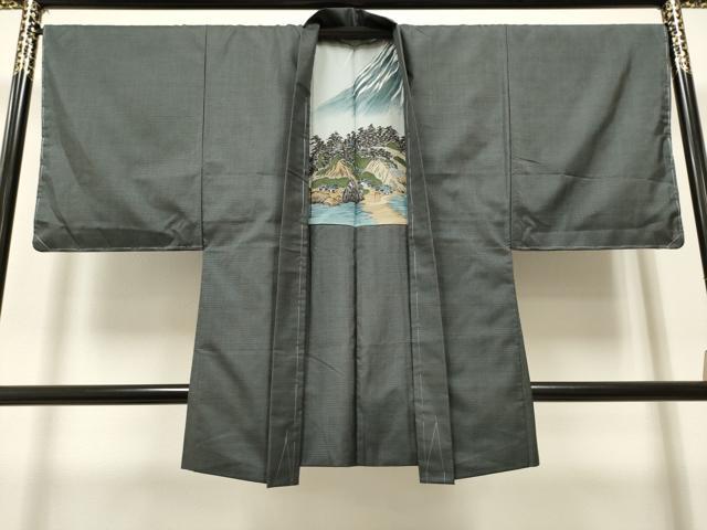 平和屋着物●男性 本場大島紬 アンサンブル 100亀甲 総詰め 正絹 逸品 CAAR7828hy