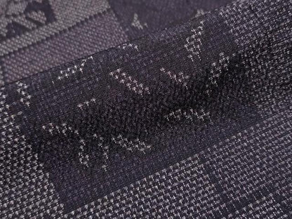 平和屋着物▼白鷹お召　色紙重ね草花文　正絹　逸品　CAAR7839hy