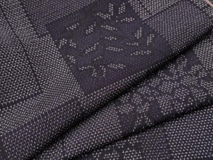 平和屋着物▼白鷹お召　色紙重ね草花文　正絹　逸品　CAAR7839hy