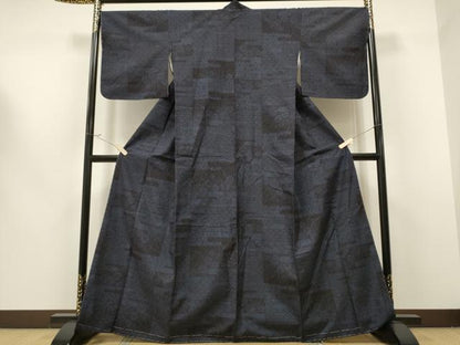 平和屋着物●本場眞錦絢結城紬 100亀甲 エ霞吉祥花文 証紙付き 正絹 逸品 未使用 CAAR7840hy