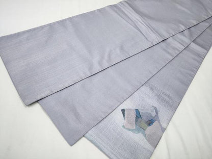 平和屋着物●太鼓柄袋帯　紬地　すくい織　抽象文　正絹　逸品　CAAR7882hy