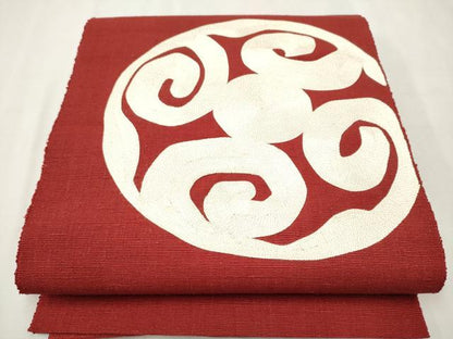 平和屋着物●本場結城紬　重要無形文化財　八寸名古屋帯　吉祥文　正絹　逸品　CAAR7917hy