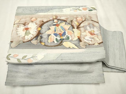 平和屋着物●ワンタッチつけ帯 すくい織 更紗花唐草文 金銀糸 正絹 逸品 CAAR7933hy