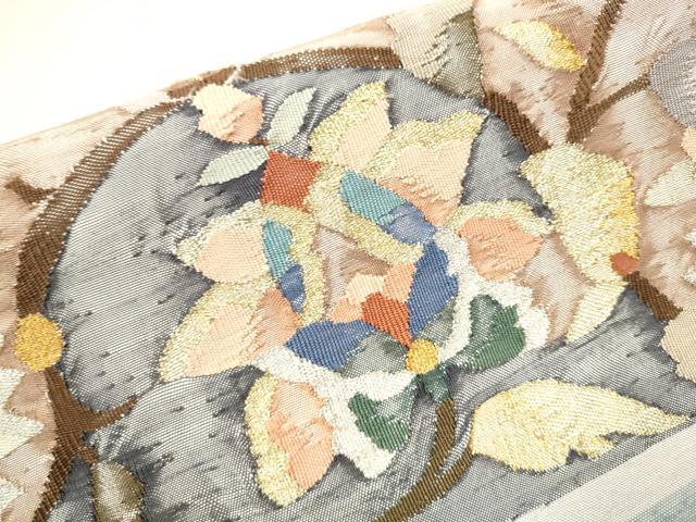 平和屋着物●ワンタッチつけ帯 すくい織 更紗花唐草文 金銀糸 正絹 逸品 CAAR7933hy