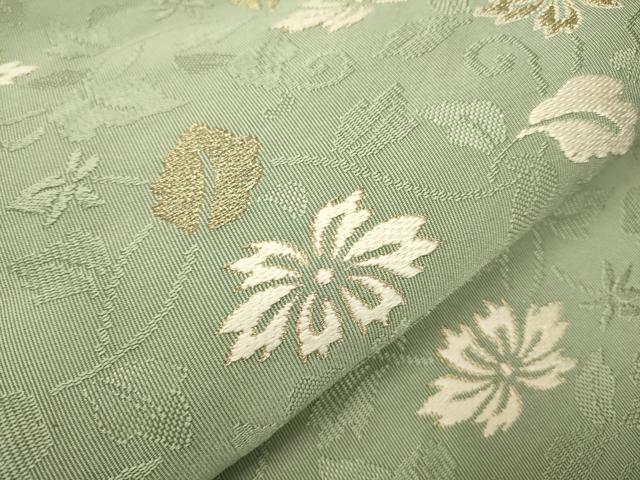 平和屋着物●八寸名古屋帯　綴れ　花唐草文　金糸　正絹　逸品　CAAR7936hy