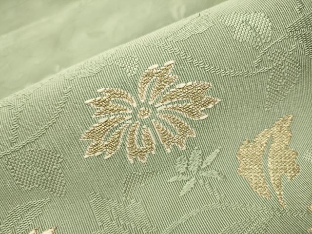 平和屋着物●八寸名古屋帯　綴れ　花唐草文　金糸　正絹　逸品　CAAR7936hy