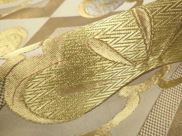 平和屋着物●西陣　川島織物　六通柄　本袋帯　松　金銀糸　正絹　逸品　CAAR7986hy