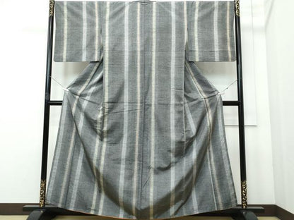 平和屋着物●上質な紬 吉祥間道 正絹 逸品 CAAR8031vf