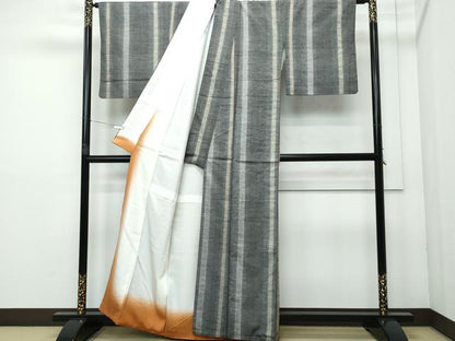 平和屋着物●上質な紬 吉祥間道 正絹 逸品 CAAR8031vf