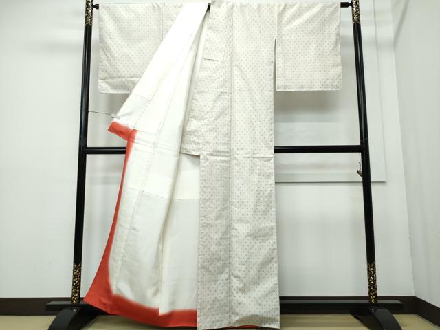 平和屋着物●上質な紬 十字絣文様 正絹 逸品 未使用 CAAR8032vf