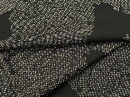 平和屋着物●本場大島紬 9マルキ 泥染め 雪輪草花文 正絹 逸品 CAAR8062vf