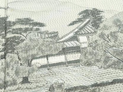 平和屋着物●訪問着 本場染大島紬 作家物 手描き 風景草木文 正絹 逸品 CAAR8063vf