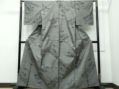 平和屋着物●本場大島紬　9マルキ　飛鳥草木文　正絹　逸品　CAAR8082vf