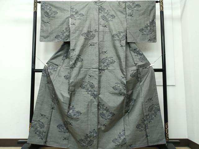 平和屋着物●本場大島紬　9マルキ　飛鳥草木文　正絹　逸品　CAAR8082vf