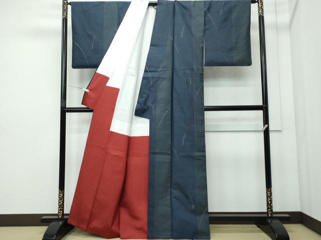 平和屋着物●本場大島紬 9マルキ 抽象文 正絹 逸品 CAAR8086vf