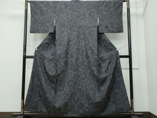 平和屋着物●上質な紬 唐草文 正絹 逸品 CAAR8093vf