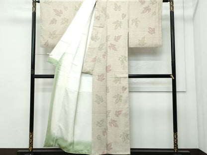 平和屋着物●本塩沢　楓文　正絹　逸品　CAAR8094vf