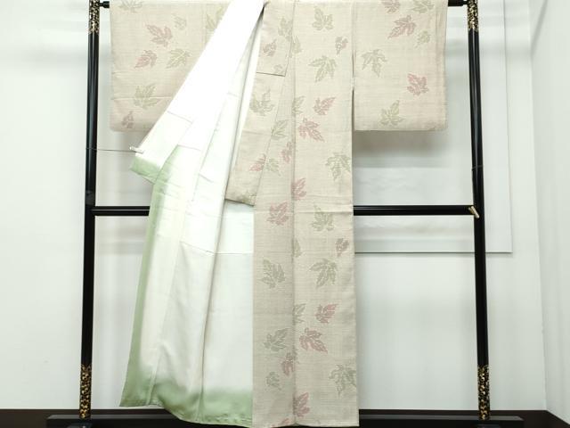 平和屋着物●本塩沢　楓文　正絹　逸品　CAAR8094vf