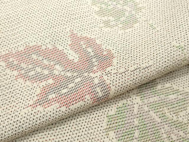 平和屋着物●本塩沢　楓文　正絹　逸品　CAAR8094vf