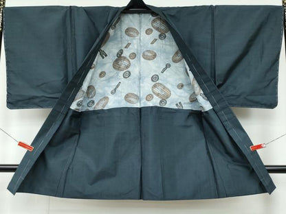 平和屋着物●男性 本場大島紬 アンサンブル 亀甲柄 正絹 逸品 CAAR8119vf