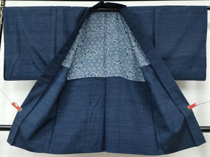 平和屋着物●男性 紬 アンサンブル 霞文 正絹 逸品 CAAR8120vf