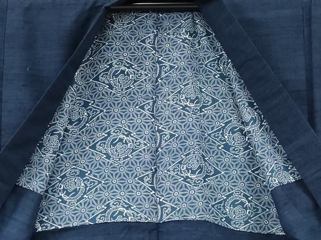 平和屋着物●男性 紬 アンサンブル 霞文 正絹 逸品 CAAR8120vf