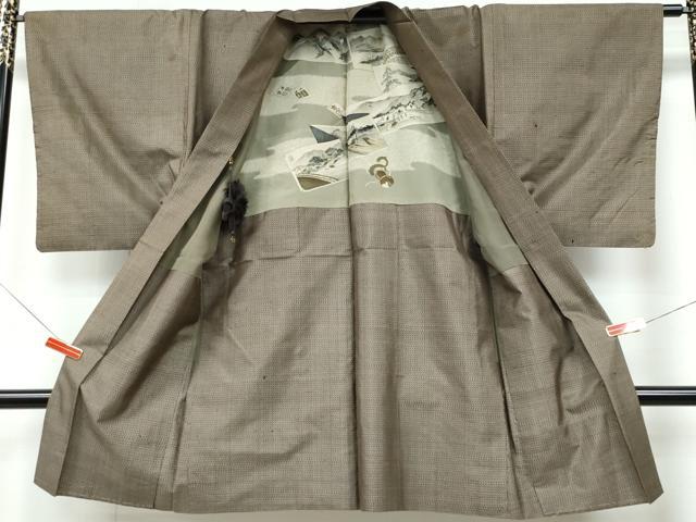 平和屋着物●男性　本場大島紬　アンサンブル　吉祥文　正絹　逸品　CAAR8124vf