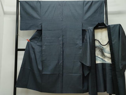 平和屋着物●男性 本場大島紬 アンサンブル 100亀甲 総詰め 正絹 逸品 CAAR8130vf