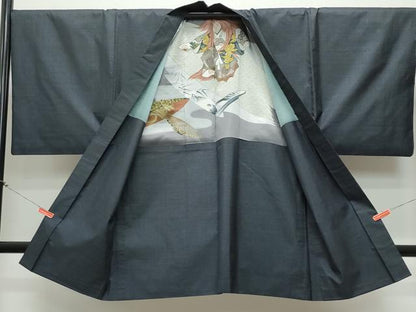 平和屋着物●男性 本場大島紬 アンサンブル 80亀甲 総詰め 正絹 逸品 CAAR8135vf