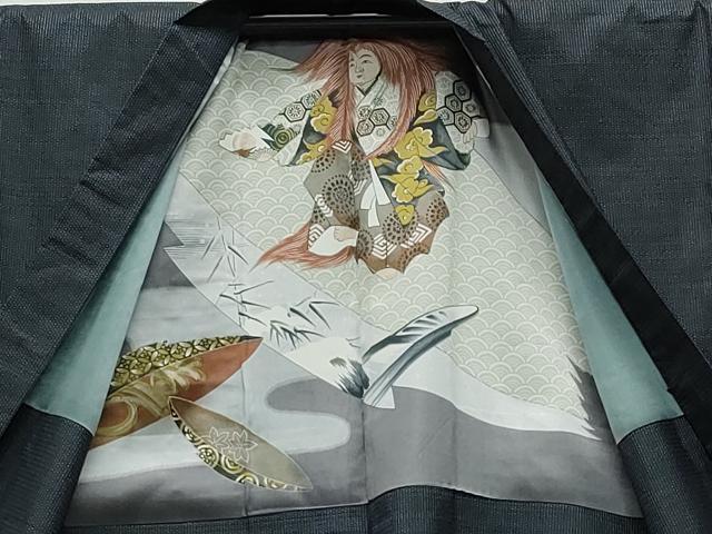 平和屋着物●男性 本場大島紬 アンサンブル 80亀甲 総詰め 正絹 逸品 CAAR8135vf