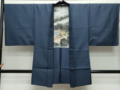 平和屋着物●男性　お召　アンサンブル　100亀甲　正絹　逸品　CAAR8136vf