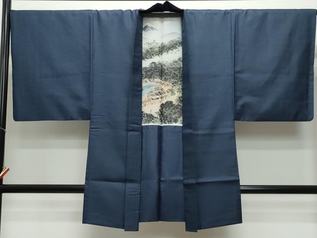 平和屋着物●男性　お召　アンサンブル　100亀甲　正絹　逸品　CAAR8136vf