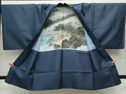 平和屋着物●男性　お召　アンサンブル　100亀甲　正絹　逸品　CAAR8136vf