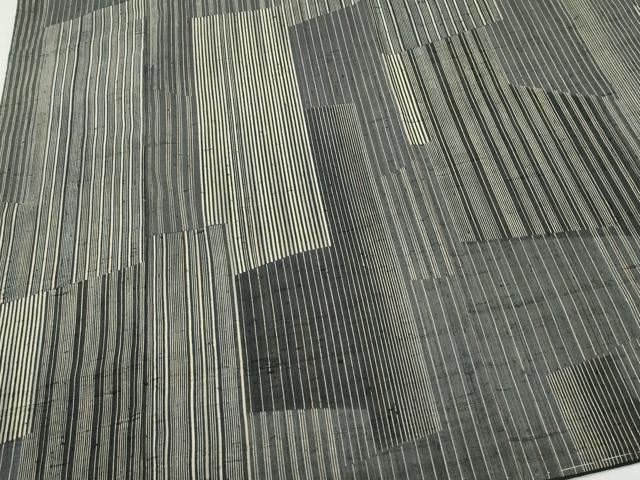 平和屋着物●上質な紬　縞　正絹　逸品　CAAR8141vf