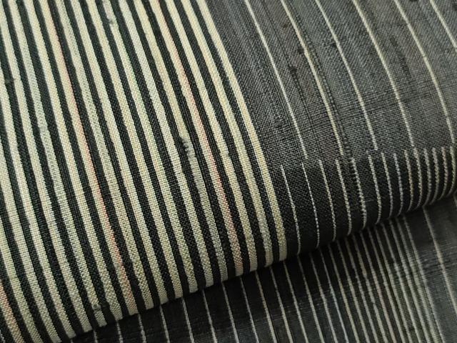 平和屋着物●上質な紬　縞　正絹　逸品　CAAR8141vf