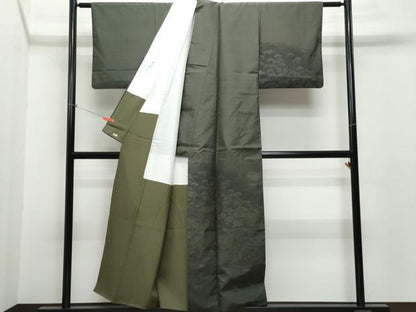 平和屋着物●訪問着 紬地 風景草花文 三越扱い 正絹 逸品 CAAR8149vf