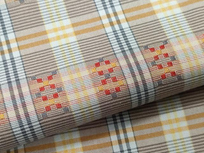 平和屋着物●上質な紬 　格子柄　正絹　逸品　未使用　CAAR8188vf