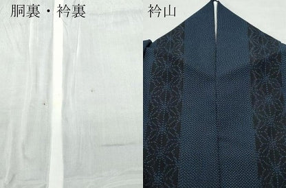 平和屋着物●本塩沢　麻の葉文様　正絹　逸品　CAAR8189vf