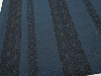 平和屋着物●本塩沢　麻の葉文様　正絹　逸品　CAAR8189vf