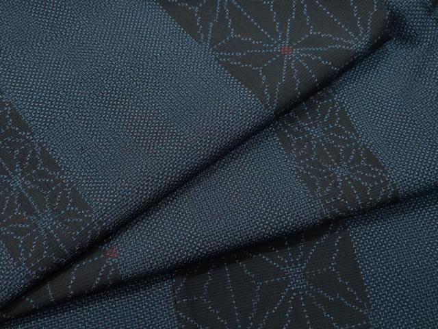 平和屋着物●本塩沢　麻の葉文様　正絹　逸品　CAAR8189vf