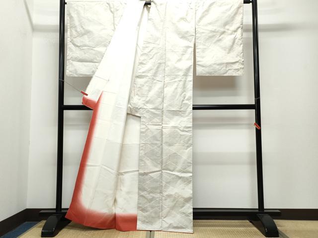 平和屋着物●本場大島紬　白大島　160亀甲　吉祥文　高島屋扱い　正絹　逸品　CAAR8191vf
