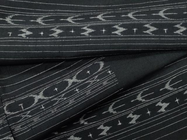 平和屋着物●上質な紬　絣文様　正絹　逸品　CAAR8209vf