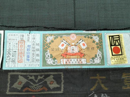 平和屋着物●男性　本場大島紬　アンサンブル　前山織物謹製　草木染　160亀甲 総詰め 証紙付き キングサイズ 正絹 逸品 未使用 CAAR8219vf