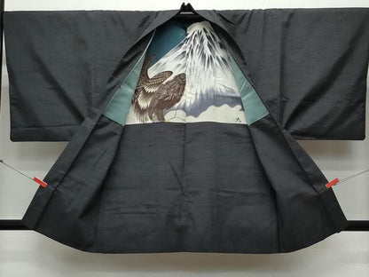 平和屋着物●男性 紬 アンサンブル 檳榔子染色 正絹 逸品 CAAR8224vf